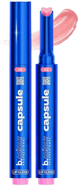 7DAYS PRO CAPSULE Lipgloss 02 Dreamer – zartrosafarbener Gloss mit herzförmigem Applikator und Farbswatch in glossy Peach-Rosé