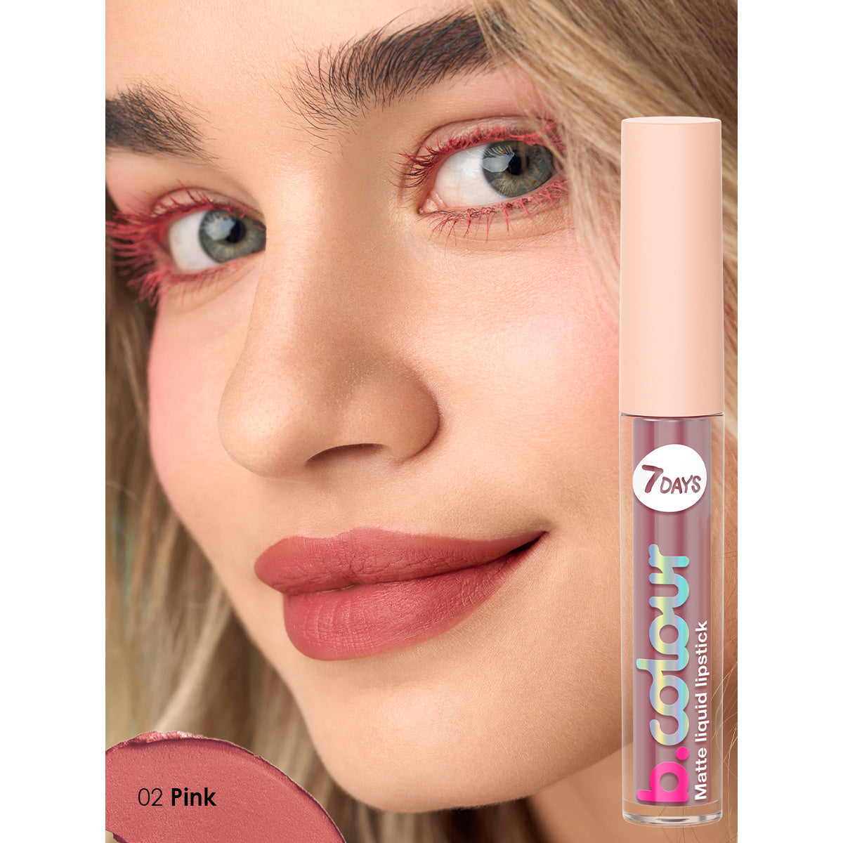 Liquid matte lip stick / 02 Pink