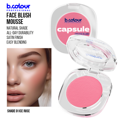 B.COLOUR PRO CAPSULE Mousse Face Blush, 3 g