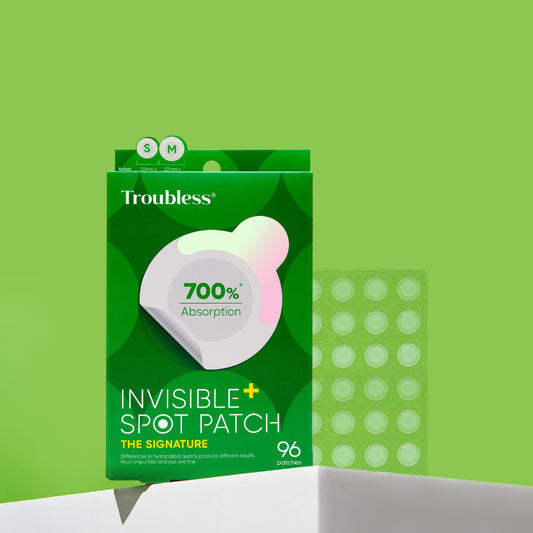 Troubless Invisible Spot Patch – Produktverpackung mit Folie und runden Hydrocolloid-Pflastern